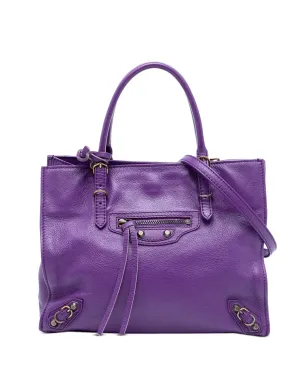 Balenciaga Pre-Owned 2013 ミニ レザー Papier A4 ジップアラウンド トート サッチェル - パープル - サムネイル1