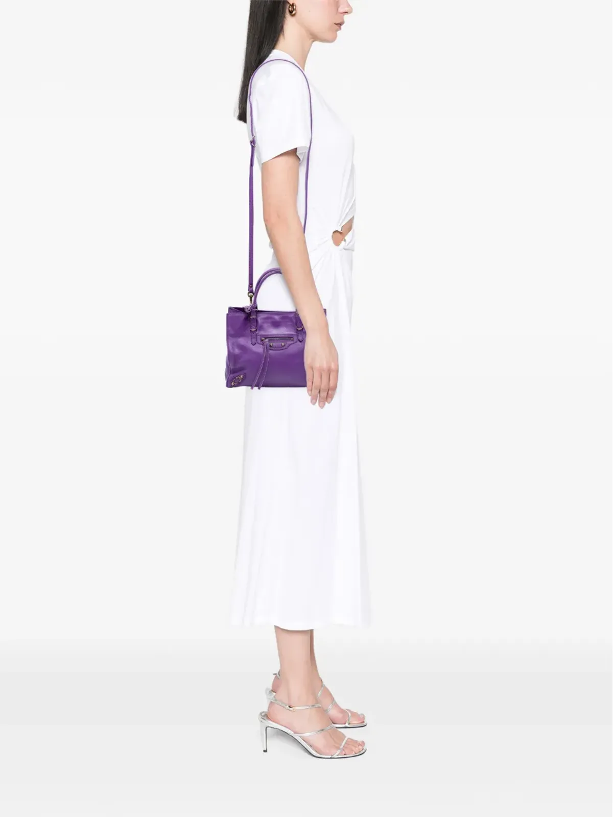 Balenciaga Pre-Owned 2013 ミニ レザー Papier A4 ジップアラウンド トート サッチェル - パープル - 画像2