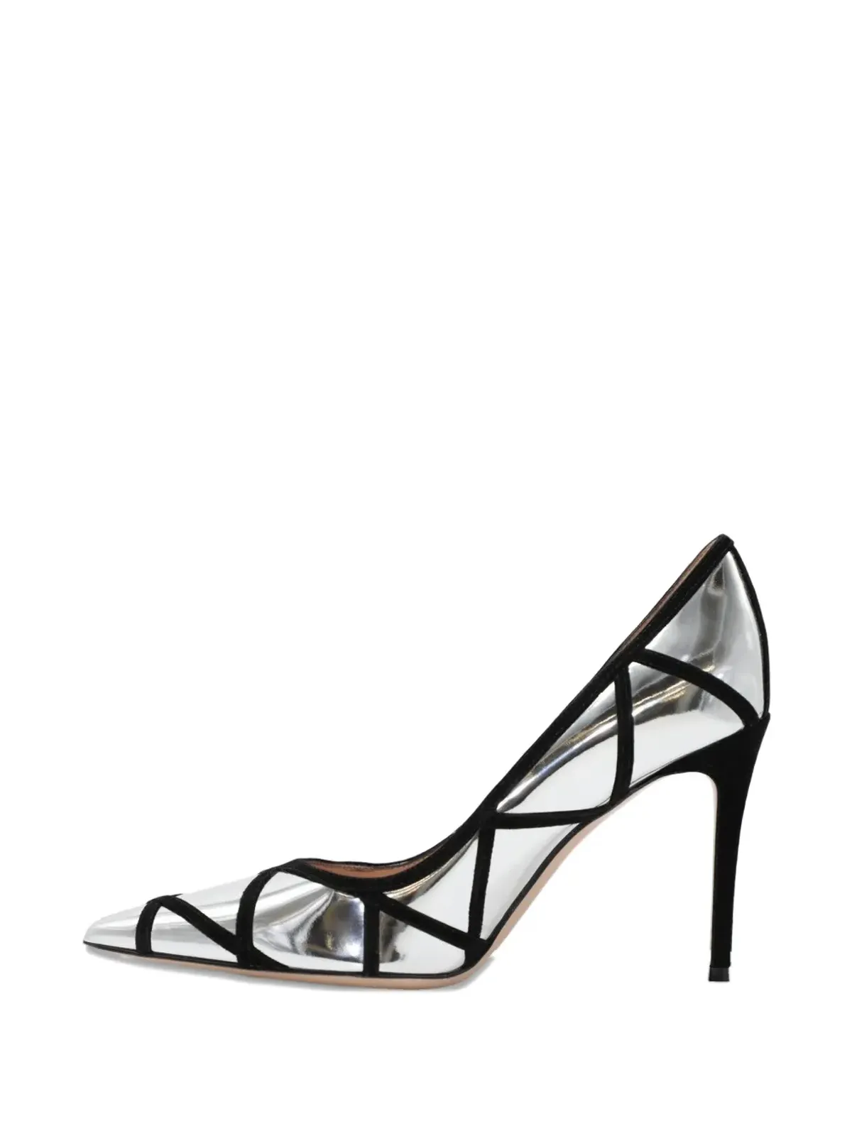 Gianvito Rossi ポインテッドトゥ・メタリック・ヒール付きパンプス - 画像4
