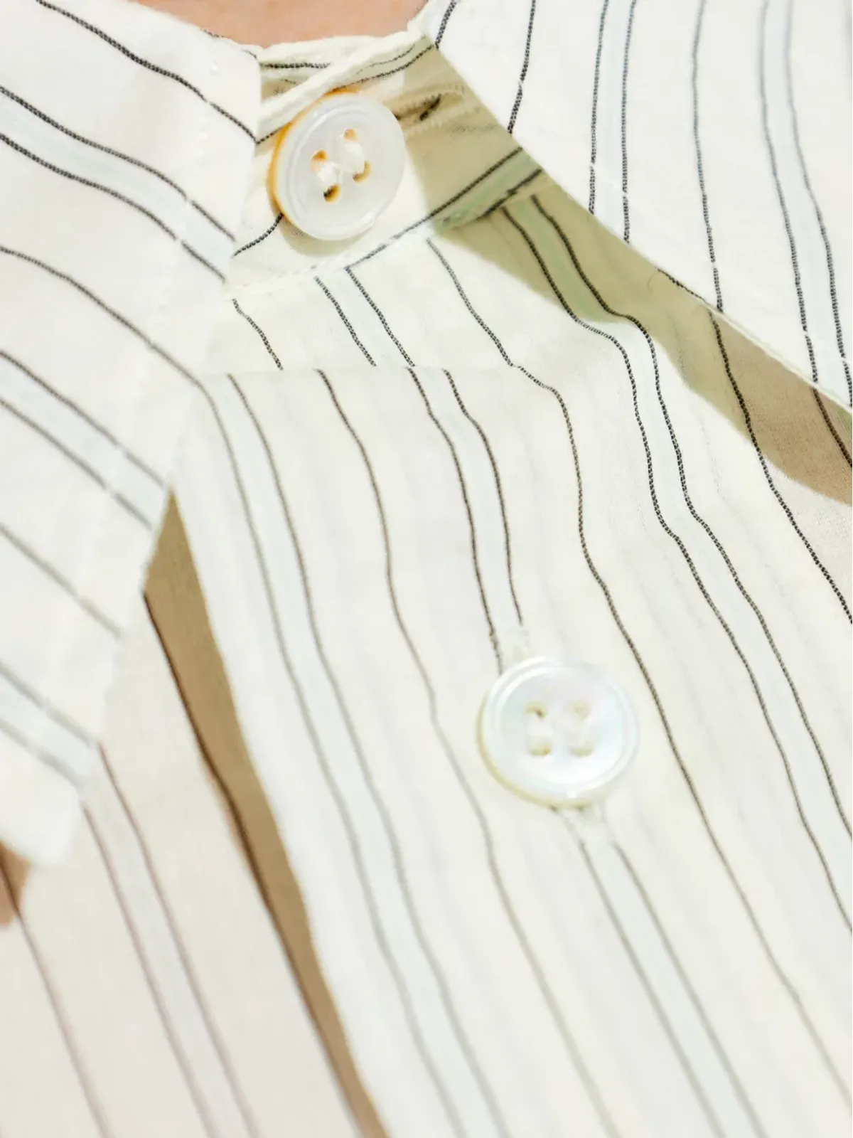 Studio Nicholson Hal striped shirt - Neutrals - 画像5
