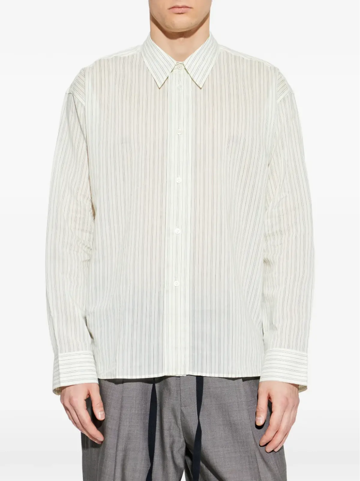Studio Nicholson Hal striped shirt - Neutrals - 画像3