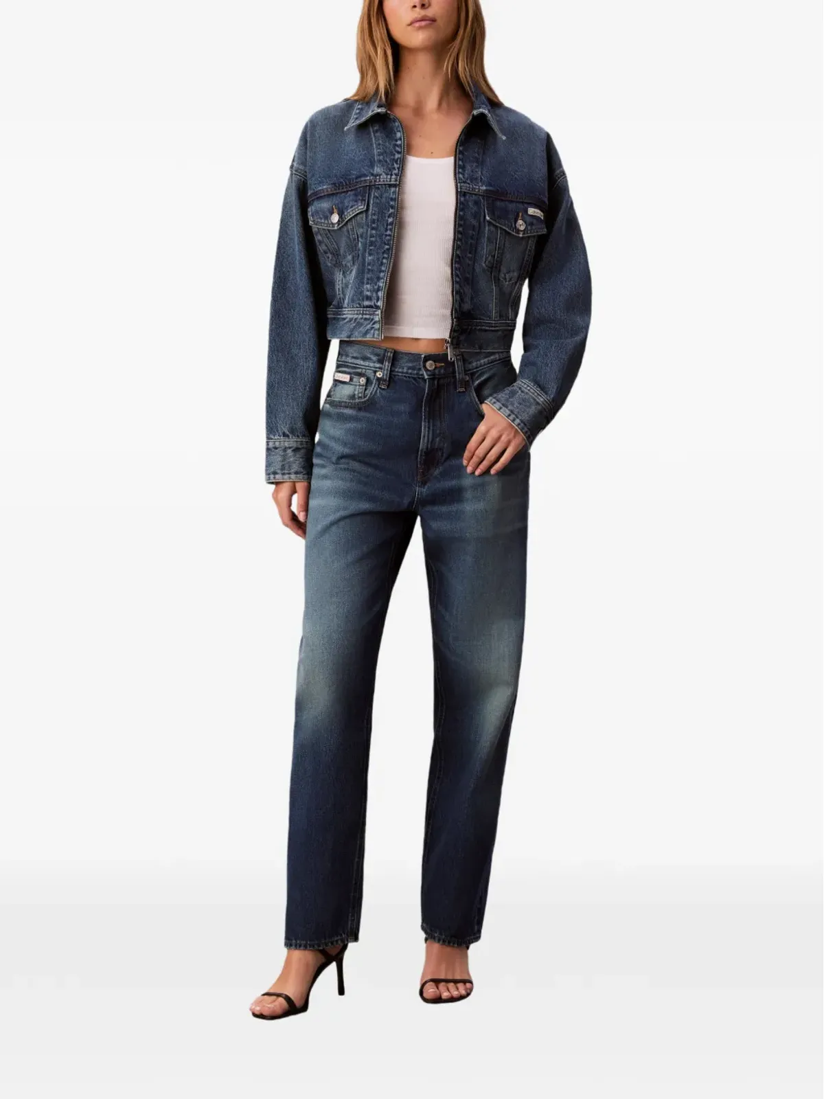 Calvin Klein ファイブポケット ボタン留め ジーンズ - 画像2