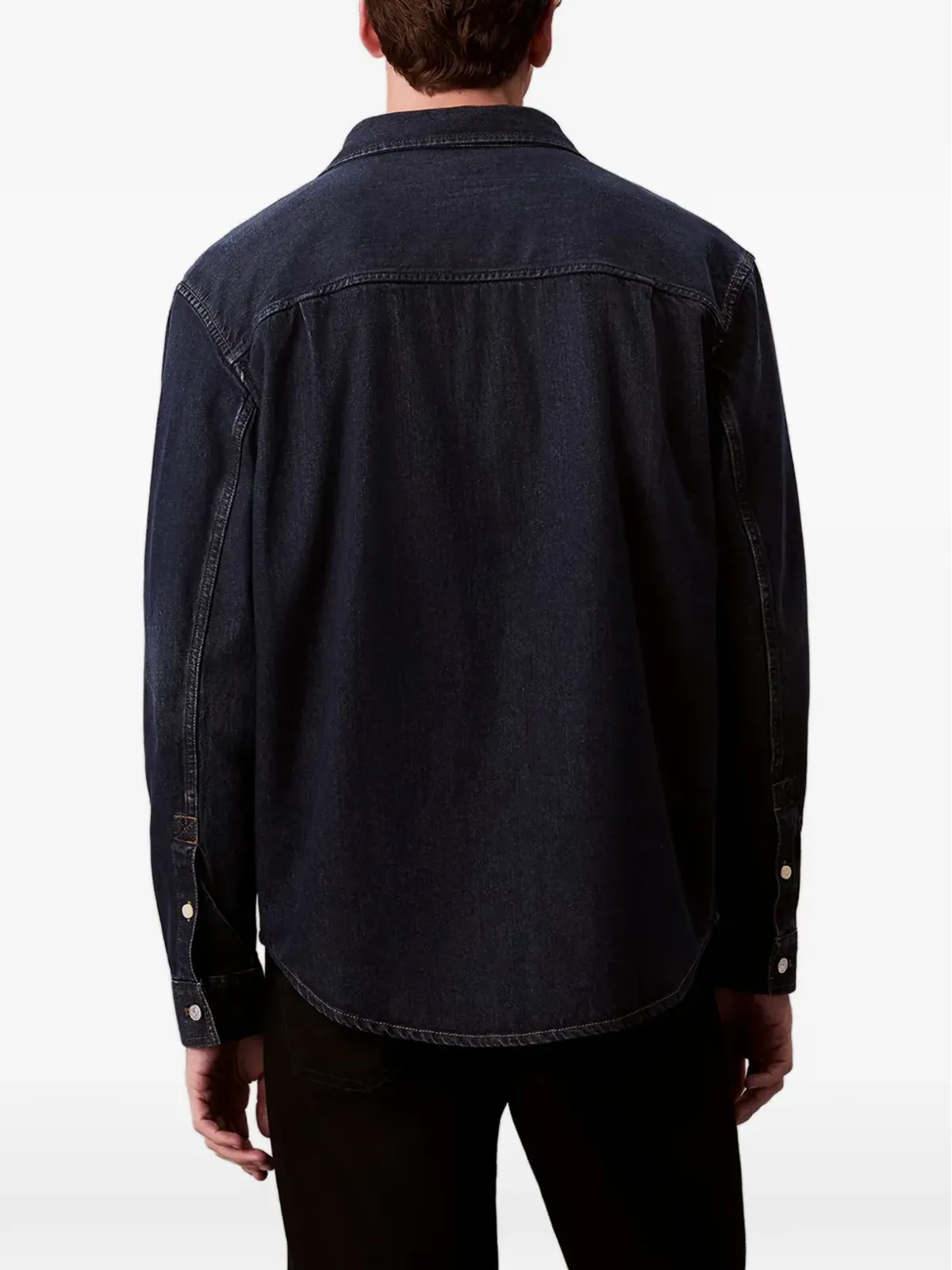 Calvin Klein フラップポケットオーバーシャツ ブルー - 画像3