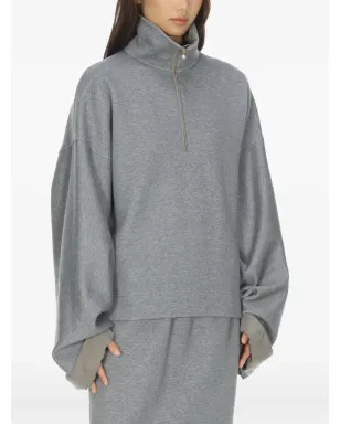 Carven ハイネック・ハーフジップ スウェットシャツ - グレー - サムネイル5