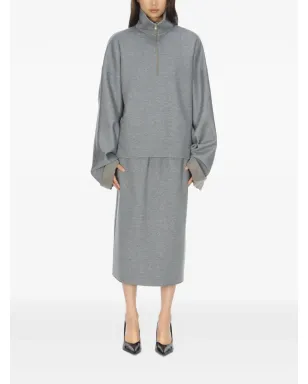 Carven ハイネック・ハーフジップ スウェットシャツ - グレー - サムネイル2