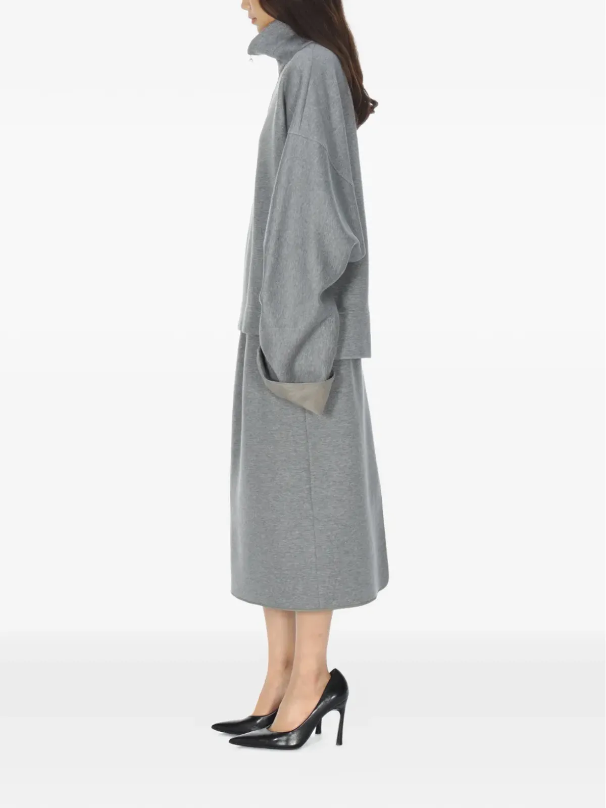 Carven ハイネック・ハーフジップ スウェットシャツ - グレー - 画像3