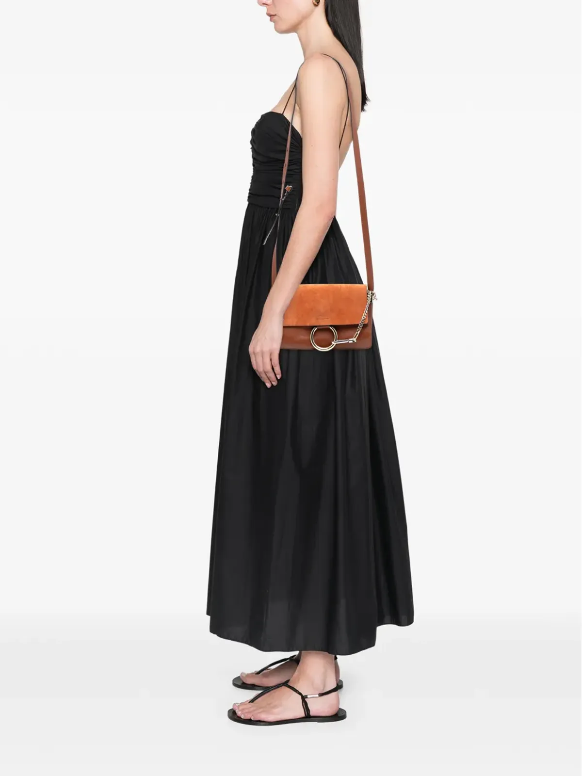 Chloé 2018年 小型スエードとカーフスキンのFaye クロスボディバッグ - ブラウン - 画像2