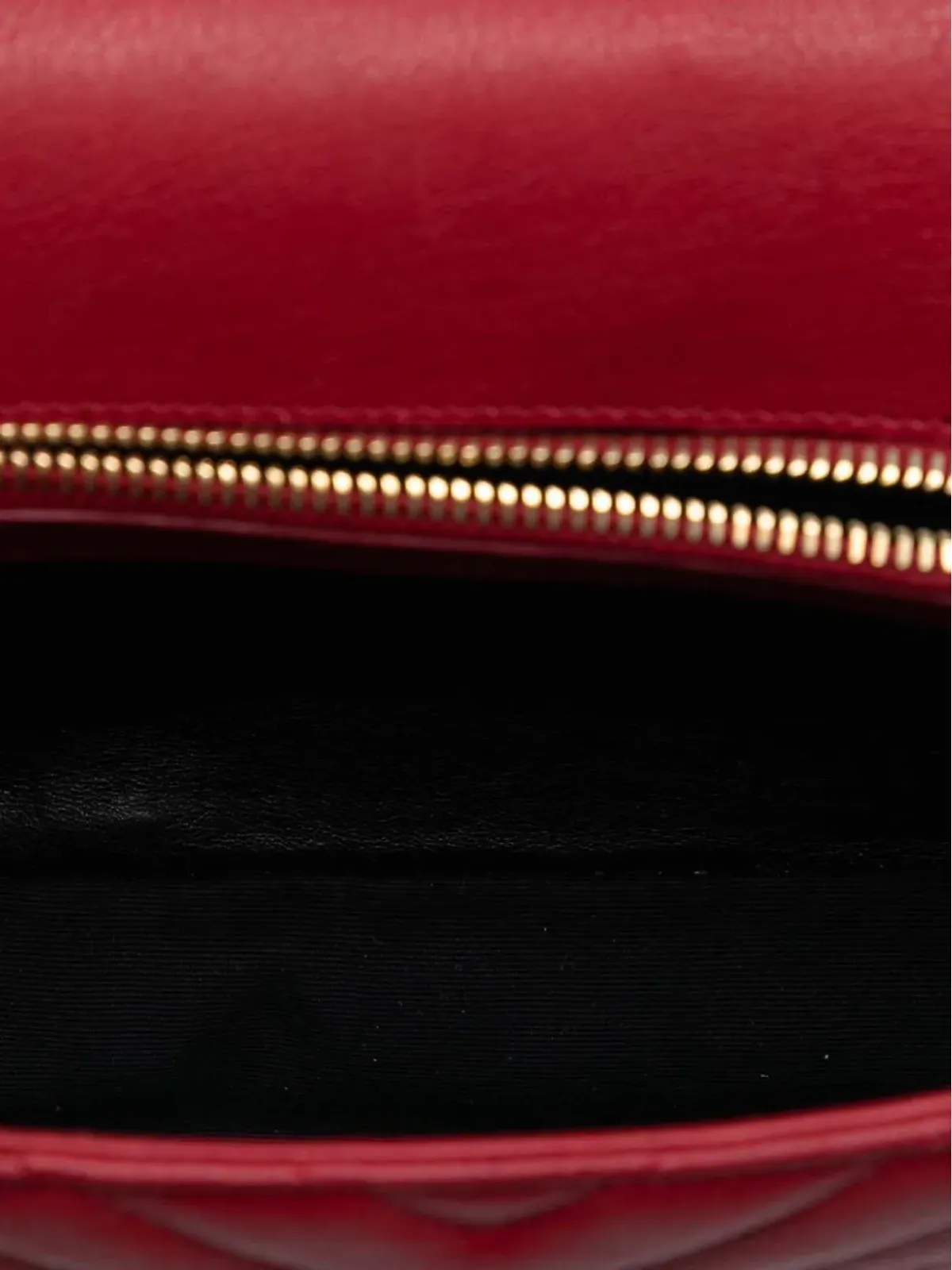 Saint Laurent ビンテージ 2017 Medium Chevron Sheepskin Monogram College satchel - Red - 画像5