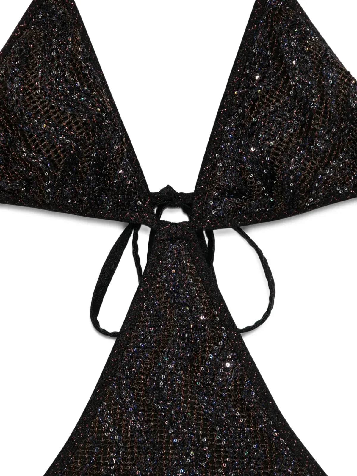 Missoni スパンコール付きタイストラップ水着 ブラウン - 画像3