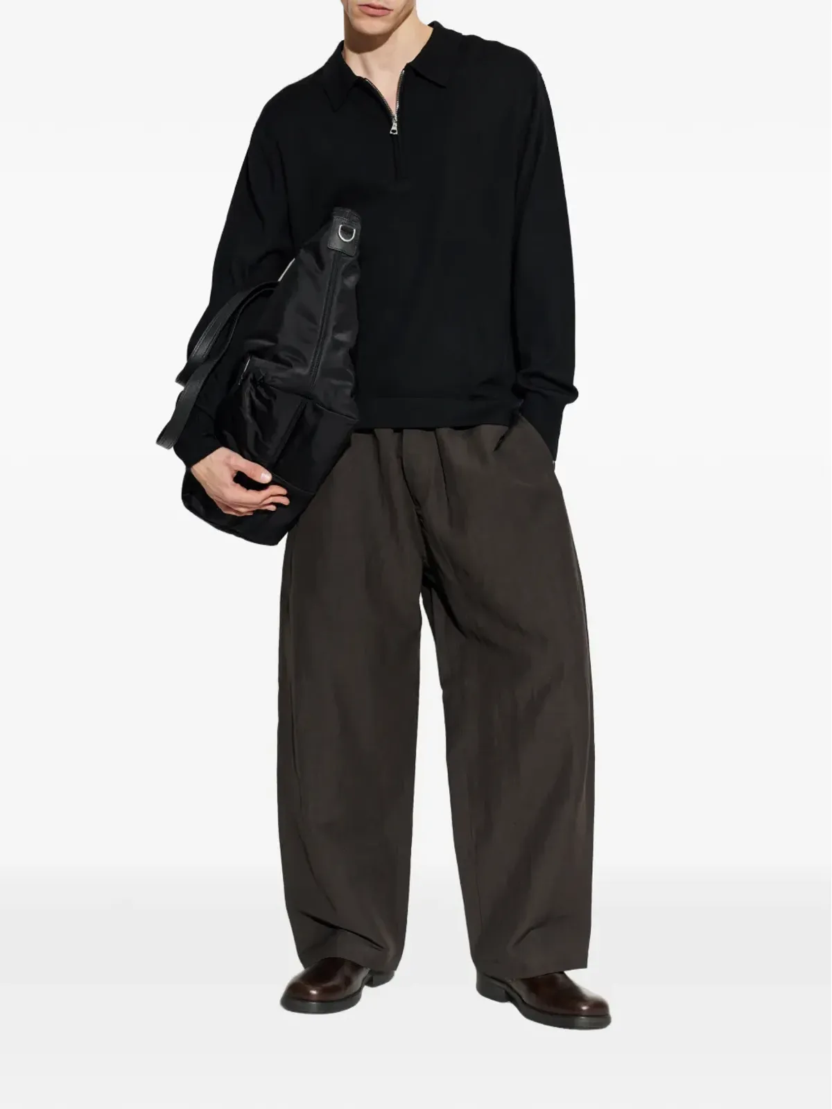 Officine Generale ジップ開閉ウールポロシャツ - 画像2