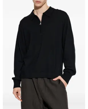 Officine Generale ジップ開閉ウールポロシャツ - サムネイル3