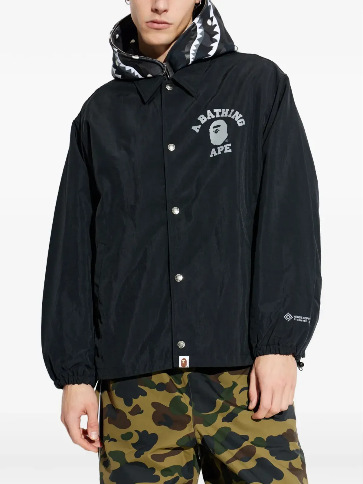 A BATHING APE® ロゴディテール長袖オーバーシャツ - 画像3