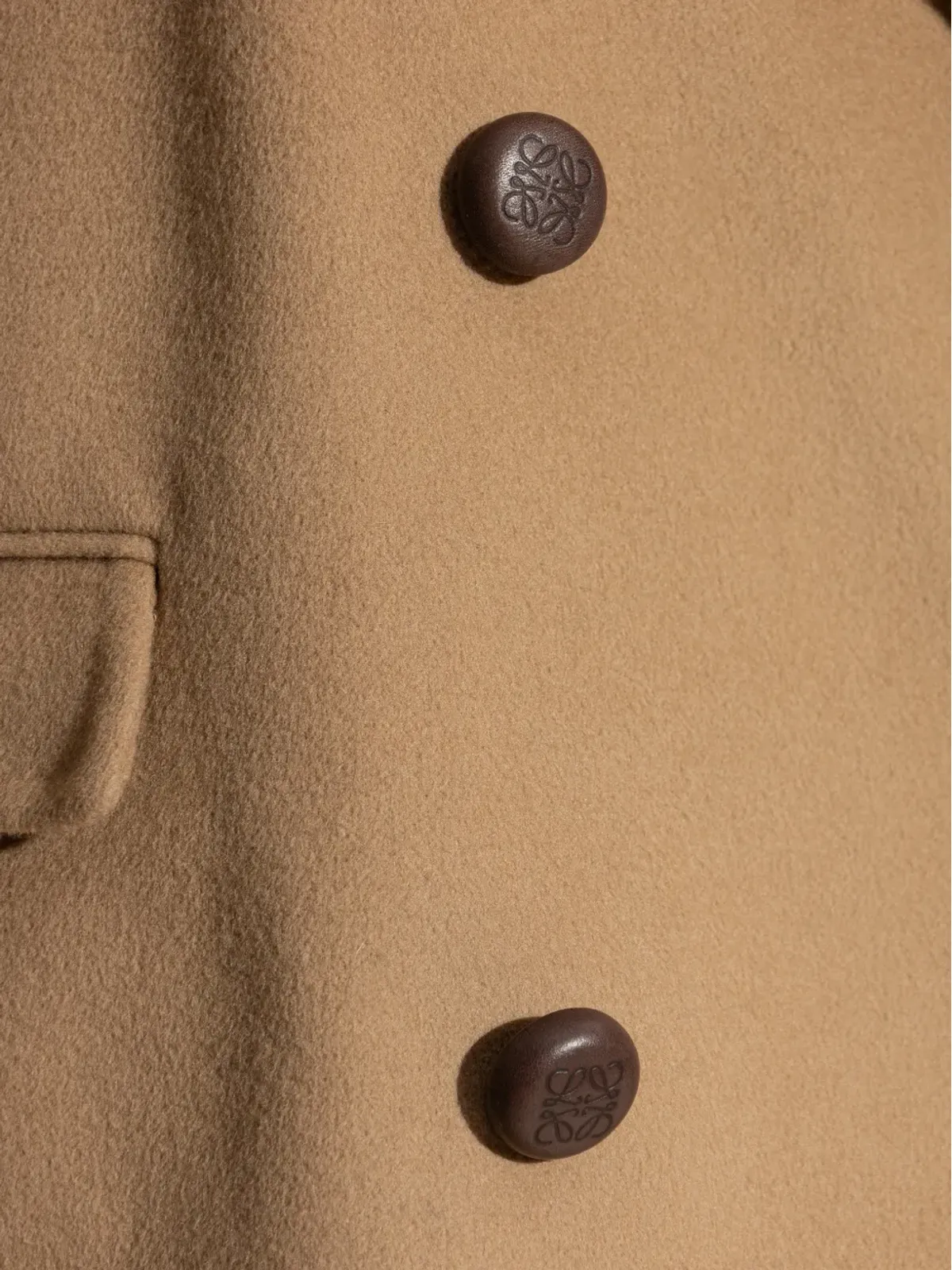 LOEWE ダブルブレスト ボタンコート ブラウン - 画像5