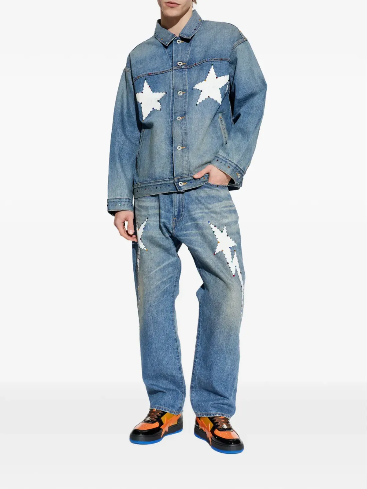 A BATHING APE® star-motif jeans - Blue - 画像2