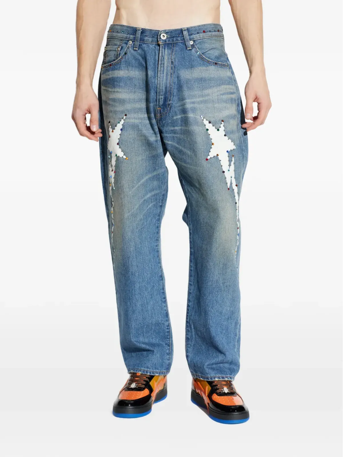 A BATHING APE® star-motif jeans - Blue - 画像3