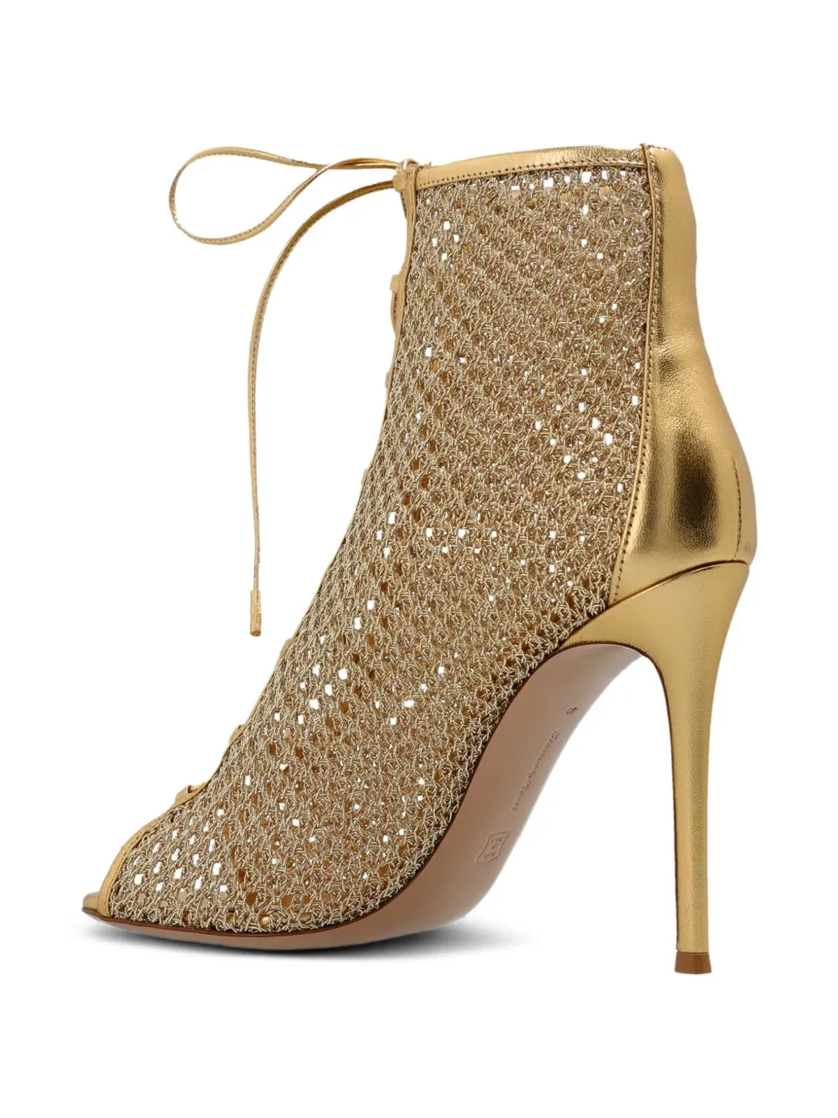 Gianvito Rossi レースアップ・ピープトゥパンプス - ゴールド - 画像3