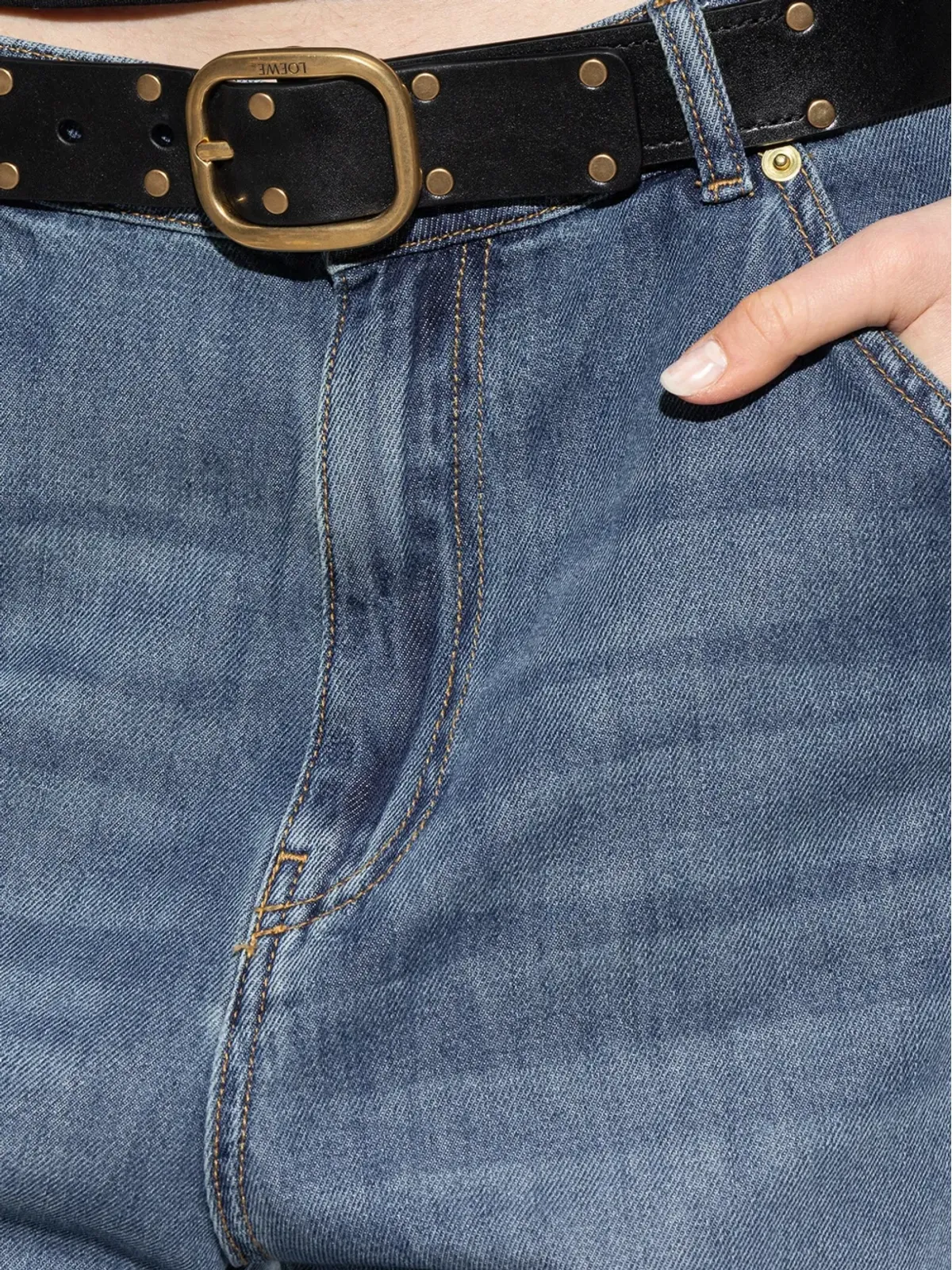 LOEWE スタッズ付きバックルベルト - 画像4