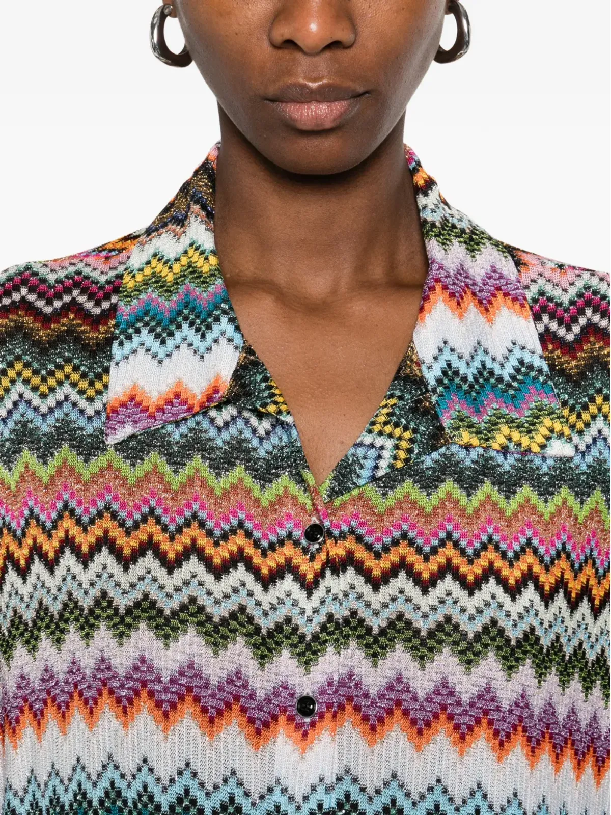 Missoni ジグザグ柄ボタン付きトップ - ブラック - 画像5
