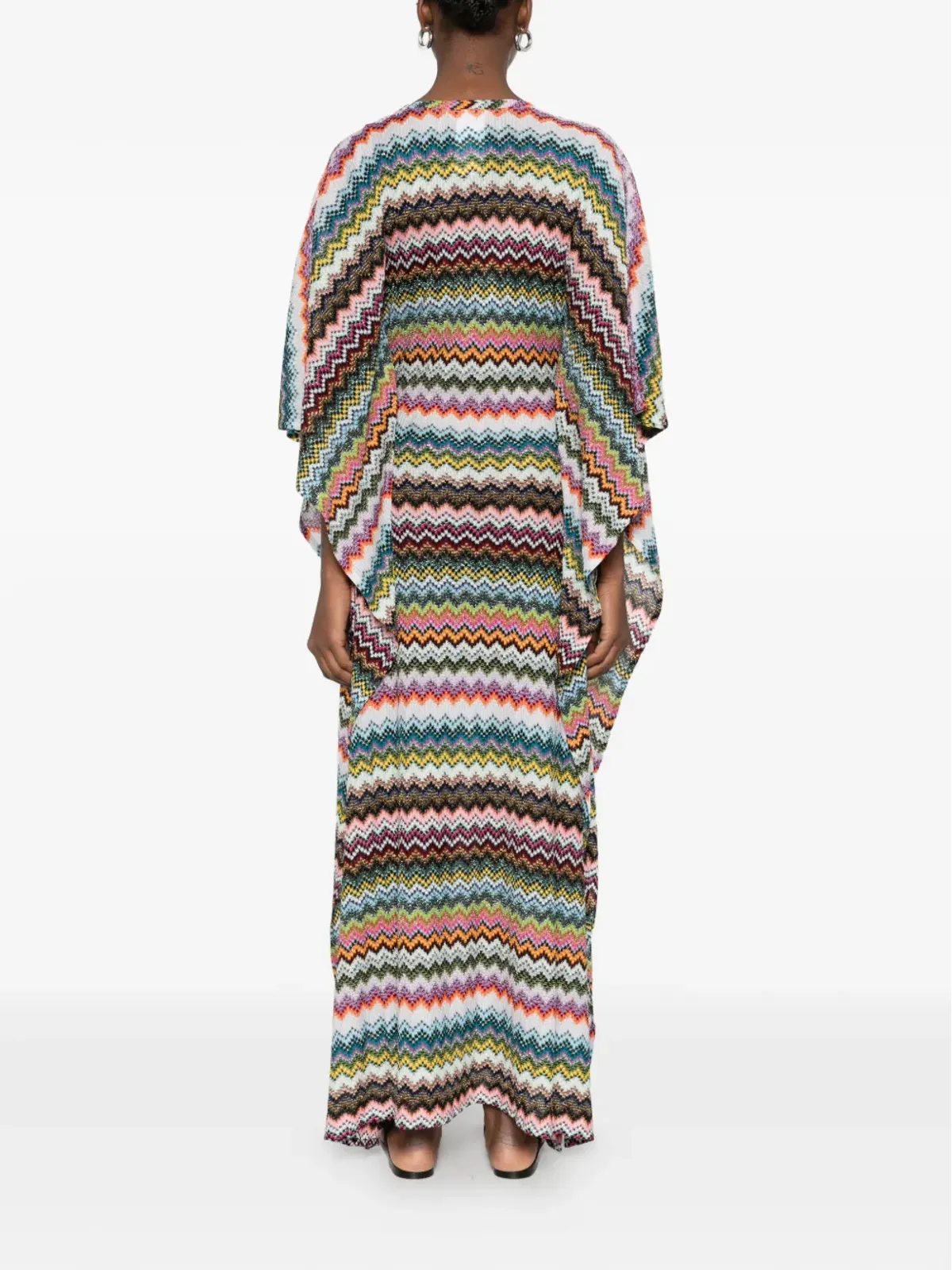 Missoni Vネック ジグザグ柄 マキシドレス - ホワイト - 画像4