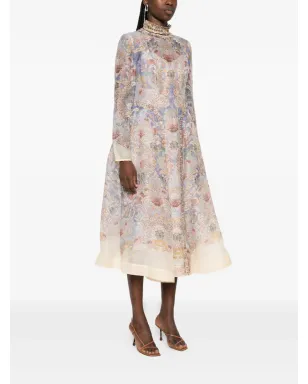 ZIMMERMANN レベリオン フローラルプリント ミディドレス ブルー - サムネイル3