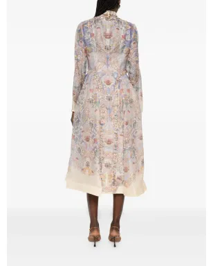 ZIMMERMANN レベリオン フローラルプリント ミディドレス ブルー - サムネイル4