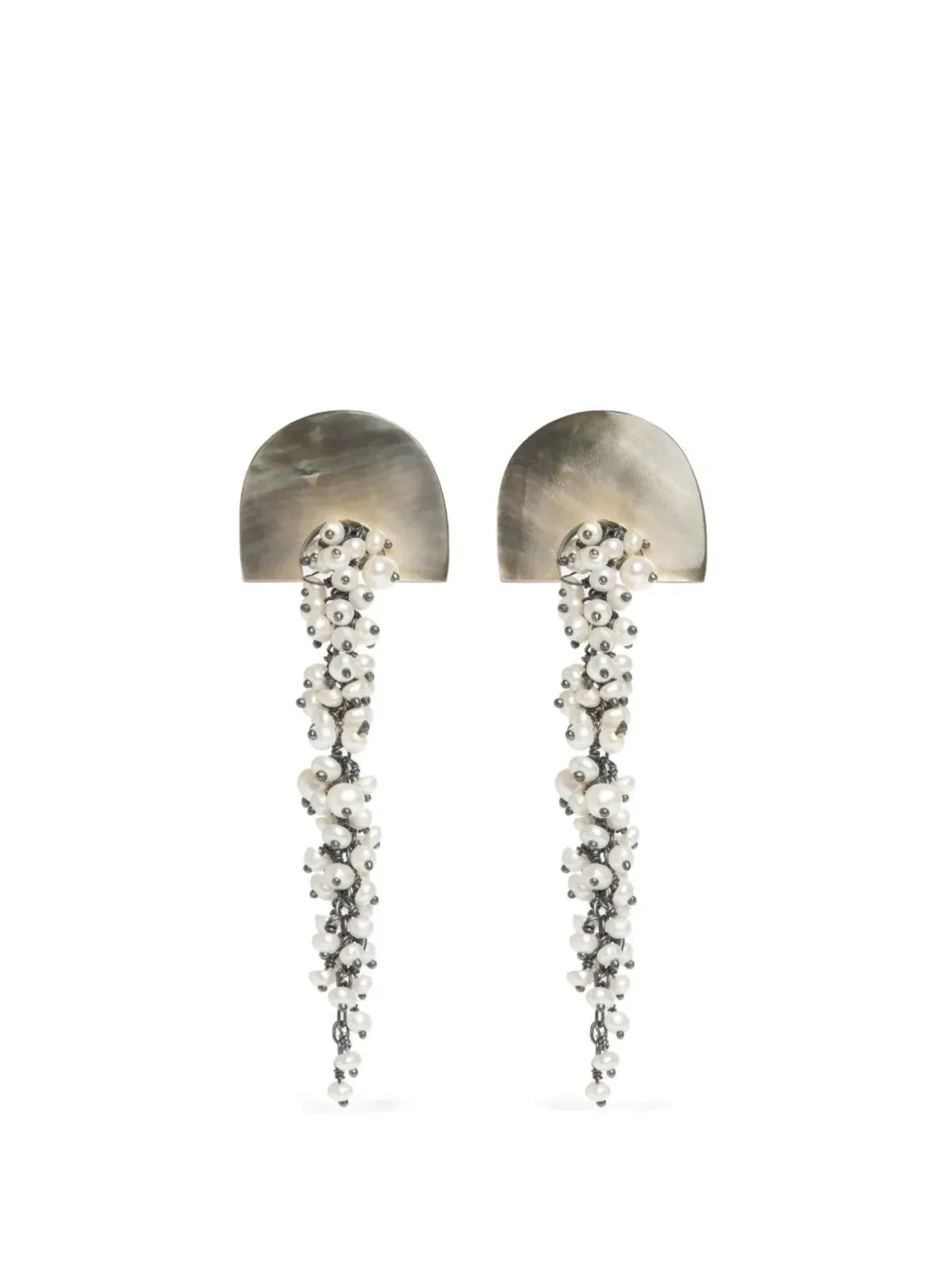 FREYA ROSE Hakuro drop-design earrings - Grey - 画像1