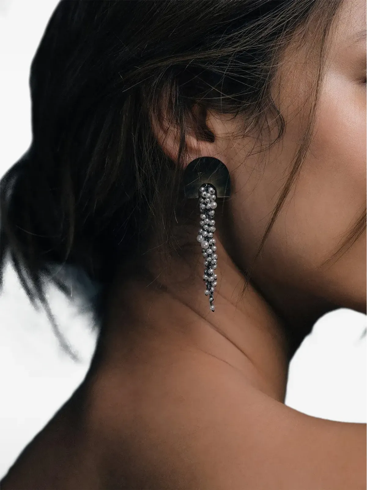 FREYA ROSE Hakuro drop-design earrings - Grey - 画像4