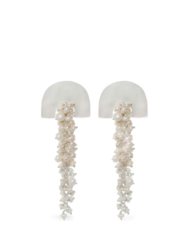 FREYA ROSE FREYA ROSE ロング Hakuro マザーオブパール パールドロップ ピアス - シルバーの商品画像