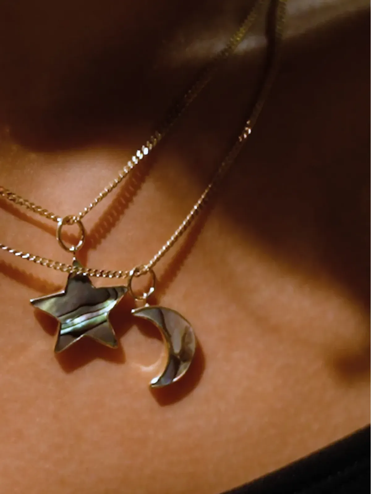 FREYA ROSE Paua moon pendant necklace - Gold - 画像2