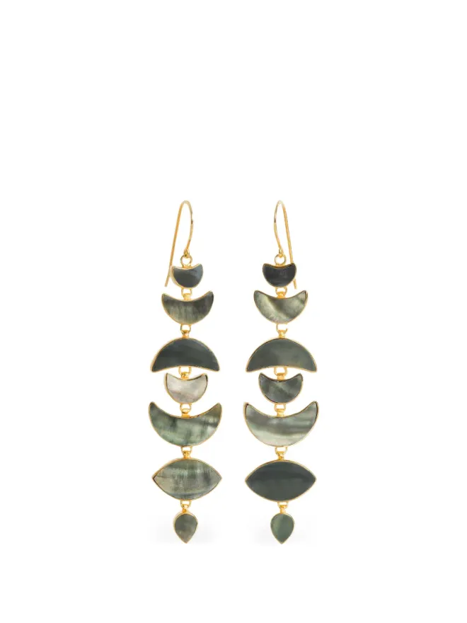 FREYA ROSE FREYA ROSE Warrioress Moon drop-design earrings - Goldの商品画像