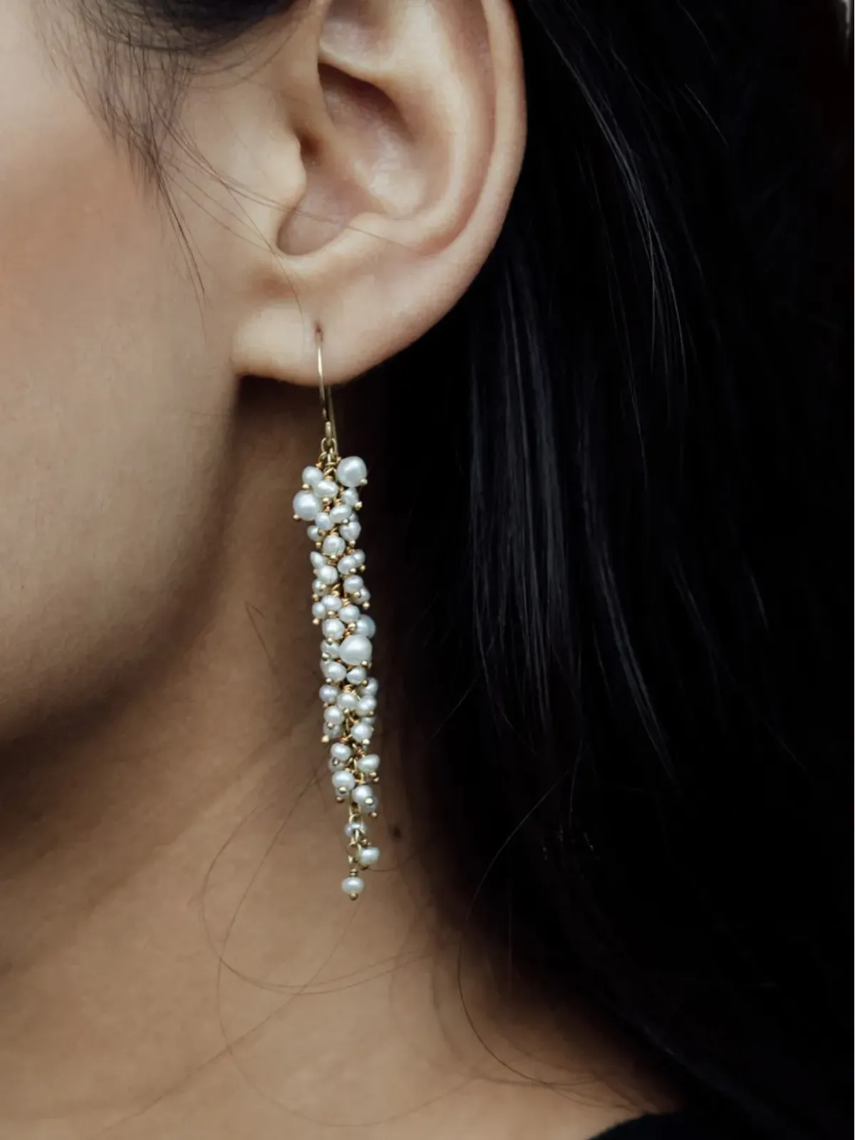 FREYA ROSE pearl drop earrings - Gold - 画像2
