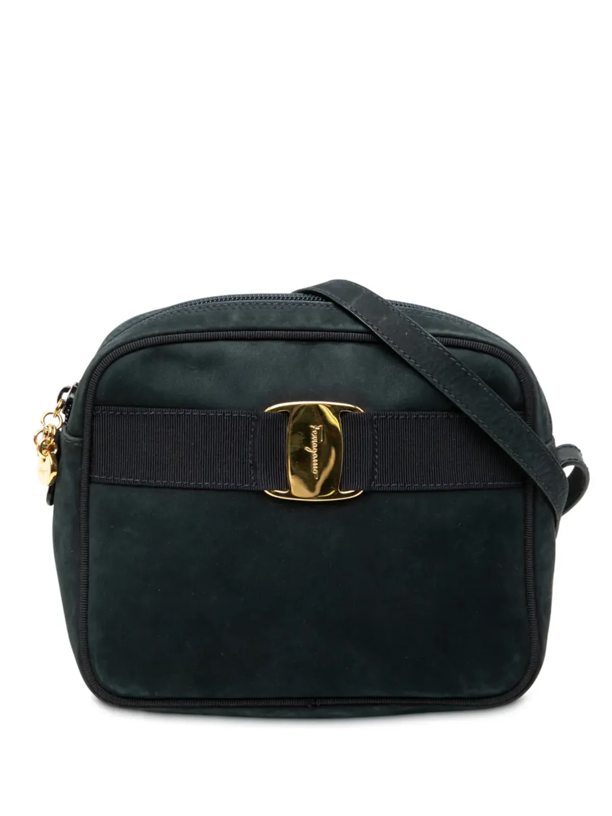 Ferragamo ビンテージ スエード ヴァラ ボウ クロスボディバッグ - 画像1