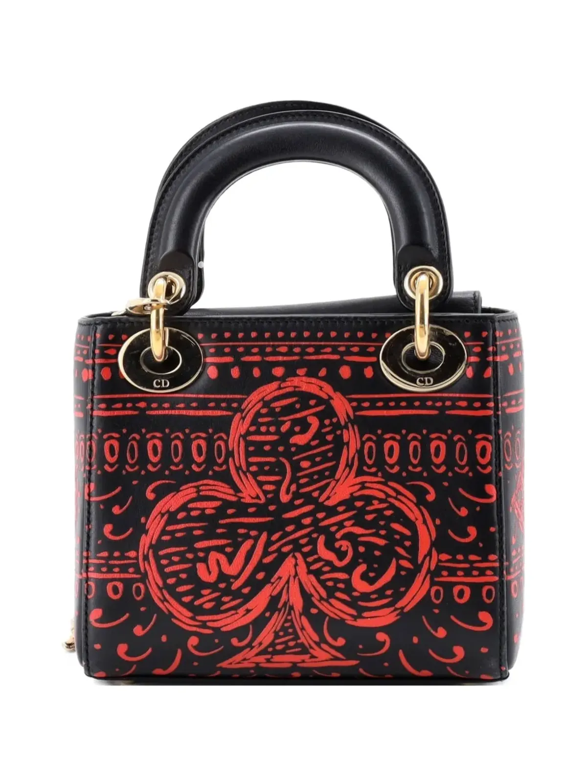 Christian Dior レディ ディオール バッグ プリントレザー ミニ トートバッグ - ブラック - 画像2