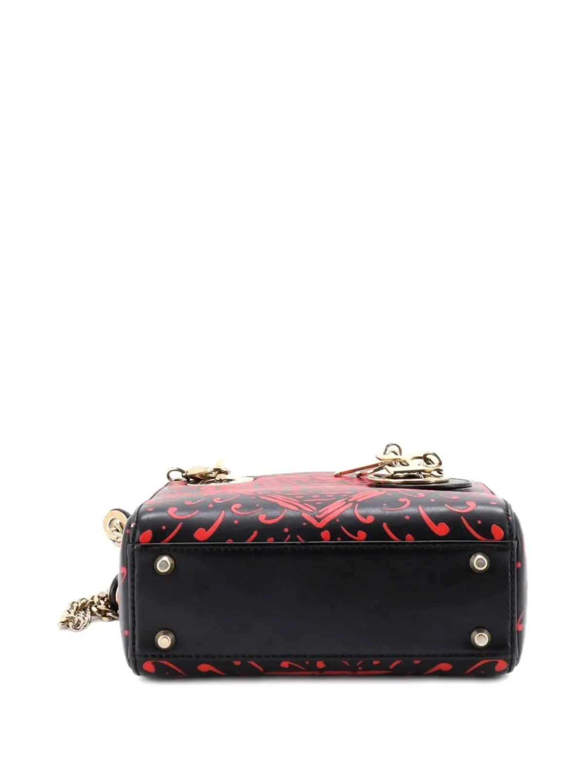 Christian Dior レディ ディオール バッグ プリントレザー ミニ トートバッグ - ブラック - 画像4