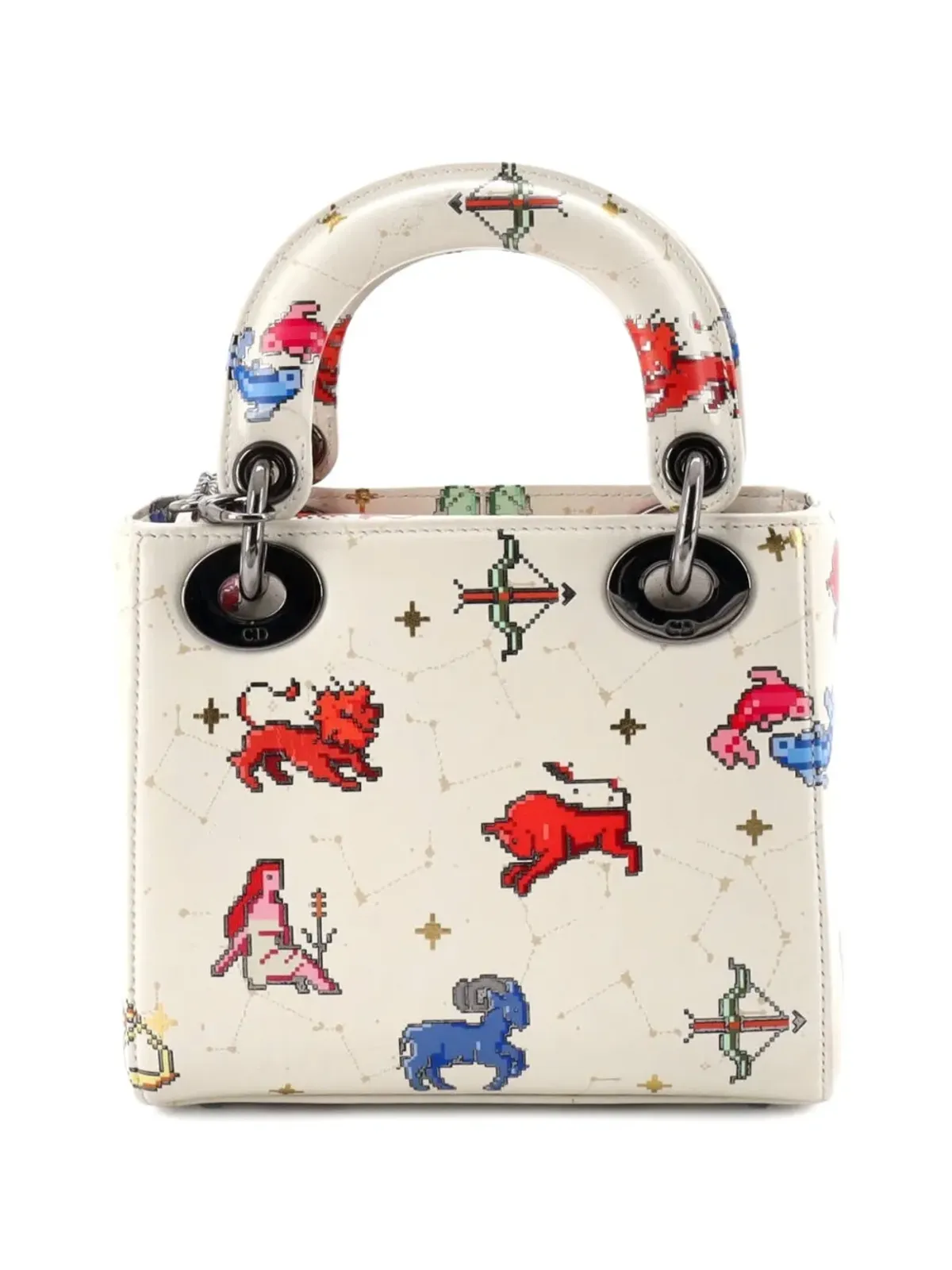 Christian Dior ビンテージ レディ ディオール バッグ ピクセル Zodiac プリント カーフスキン ショルダーバッグ - 画像2