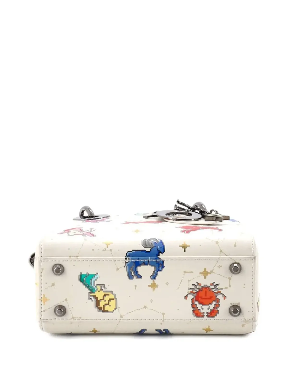 Christian Dior ビンテージ レディ ディオール バッグ ピクセル Zodiac プリント カーフスキン ショルダーバッグ - 画像3