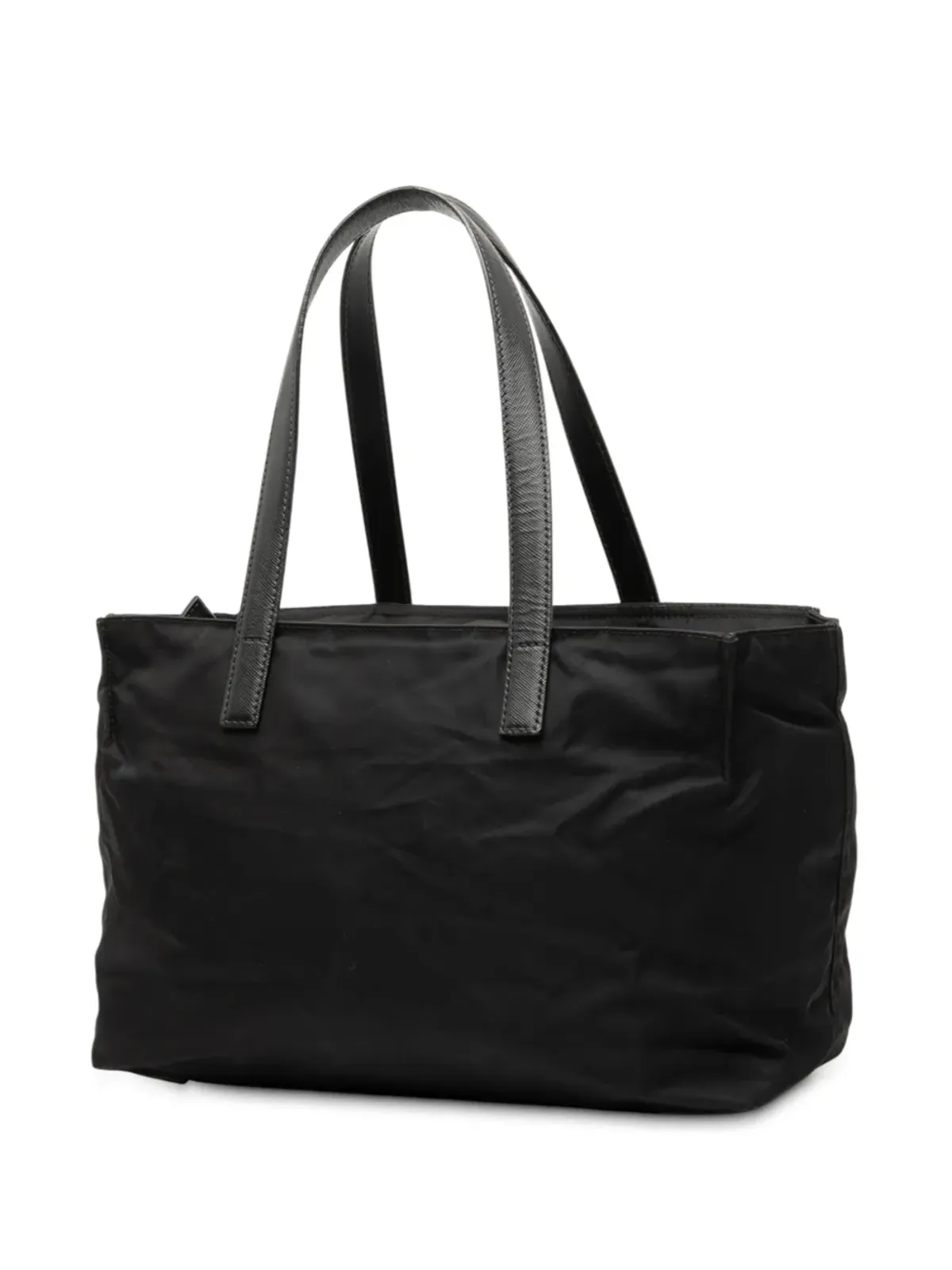 Prada Pre-Owned サフィアーノ・トリム テスート トートバッグ ブラック - 画像3