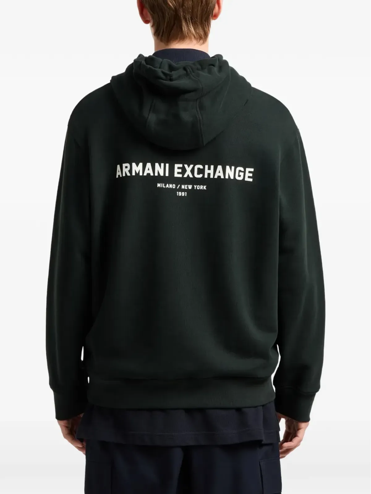 Armani Exchange ドローストリングロゴフーディー - 画像2