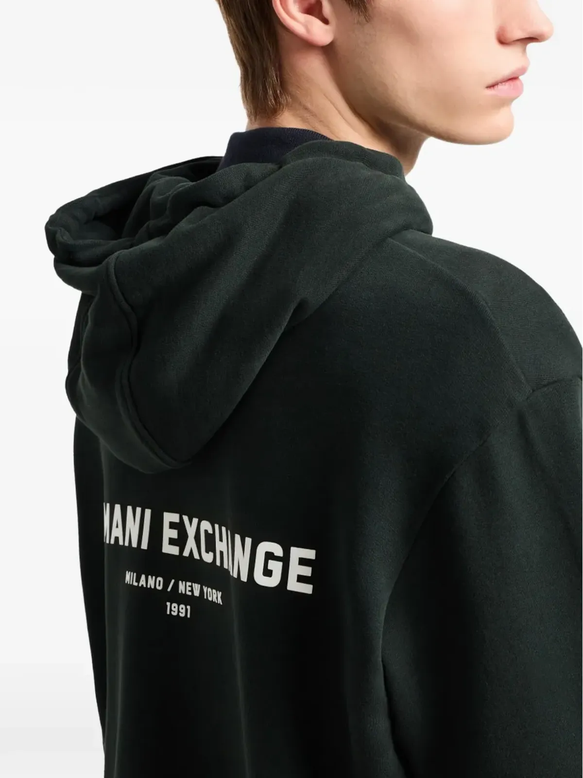 Armani Exchange ドローストリングロゴフーディー - 画像3