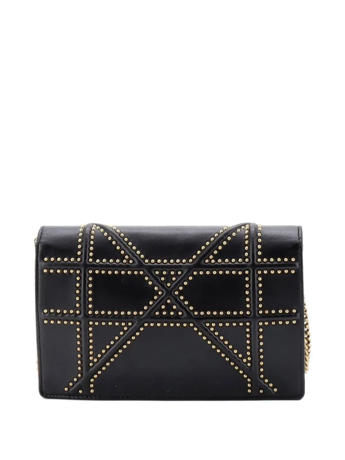 Christian Dior Pre-Owned ディオラマ ウォレット・オン・チェーン スタッズ入りレザー クロスボディバッグ - 画像2