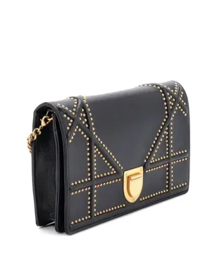 Christian Dior Pre-Owned ディオラマ ウォレット・オン・チェーン スタッズ入りレザー クロスボディバッグ - サムネイル3