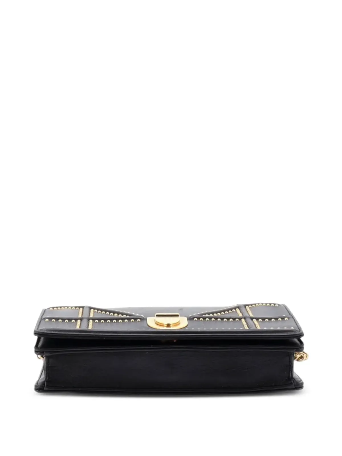 Christian Dior Pre-Owned ディオラマ ウォレット・オン・チェーン スタッズ入りレザー クロスボディバッグ - 画像4