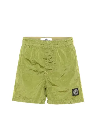 Stone Island Junior エラスティケーテッド・ロゴパッチ スイムショーツ（グリーン） - サムネイル1