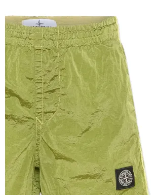 Stone Island Junior エラスティケーテッド・ロゴパッチ スイムショーツ（グリーン） - サムネイル4
