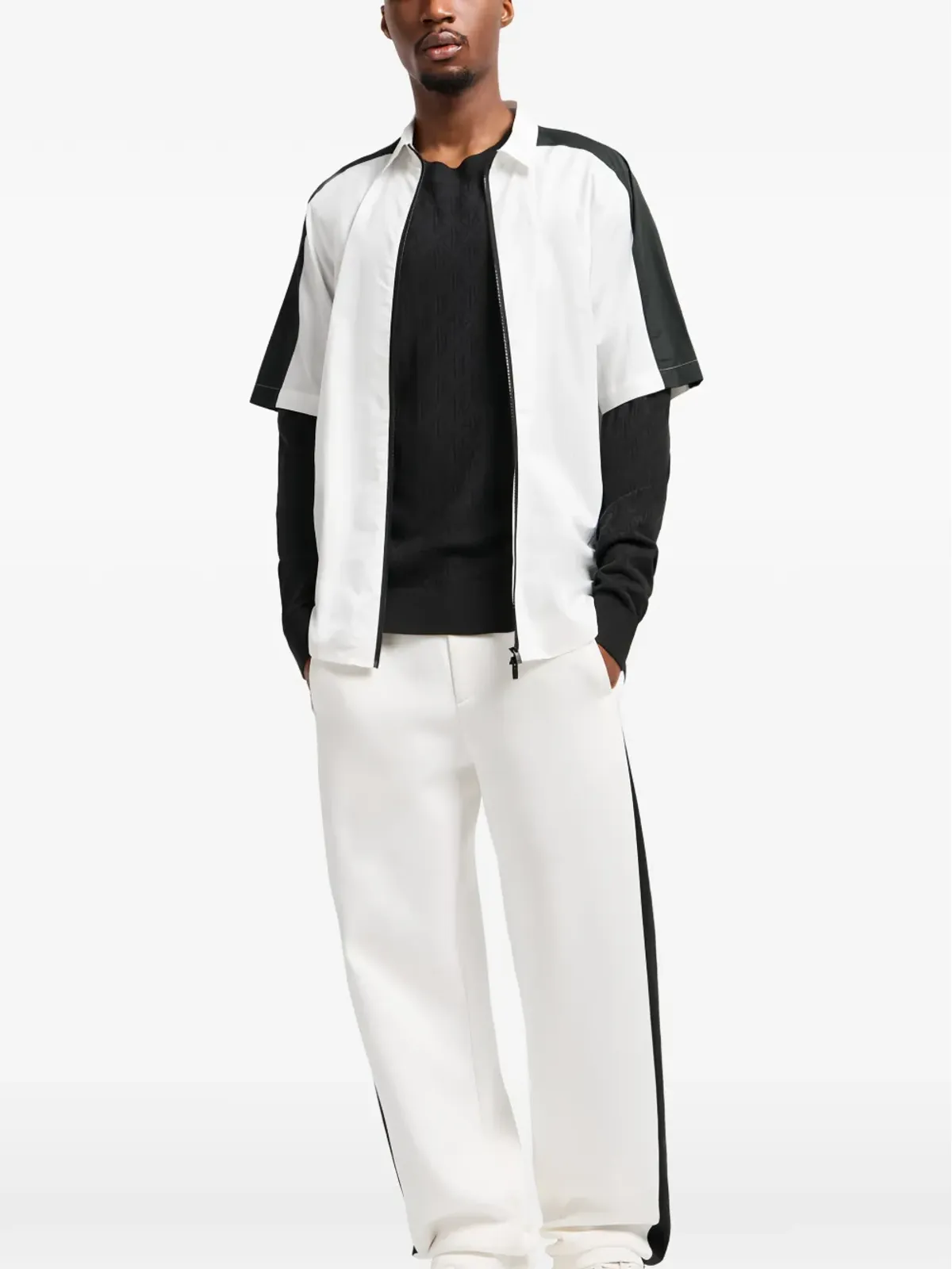 Armani Exchange パネルジップシャツ - 画像1
