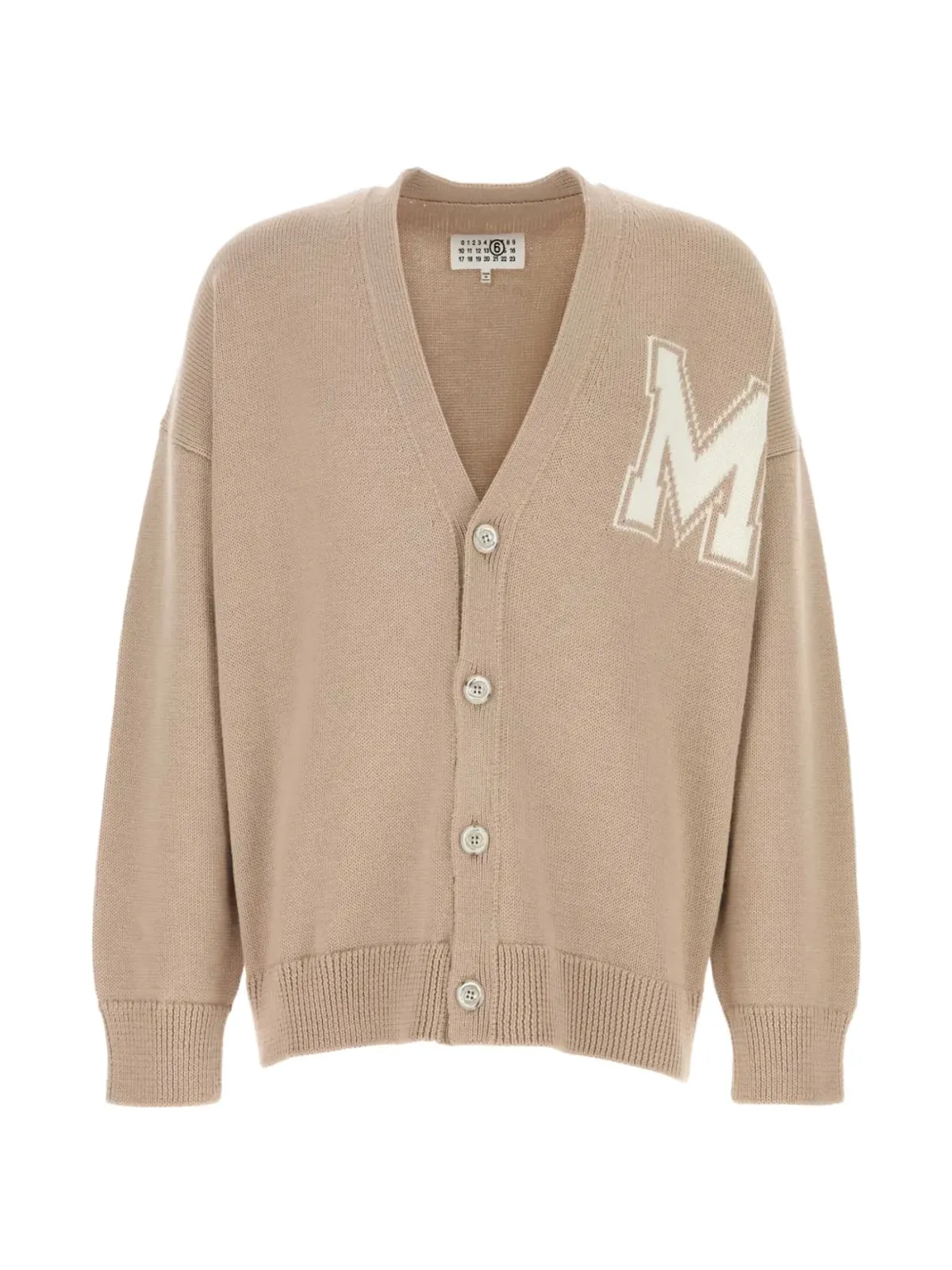 MM6 Maison Margiela ツーインワンVネックカーディガン ベージュ系 - 画像1