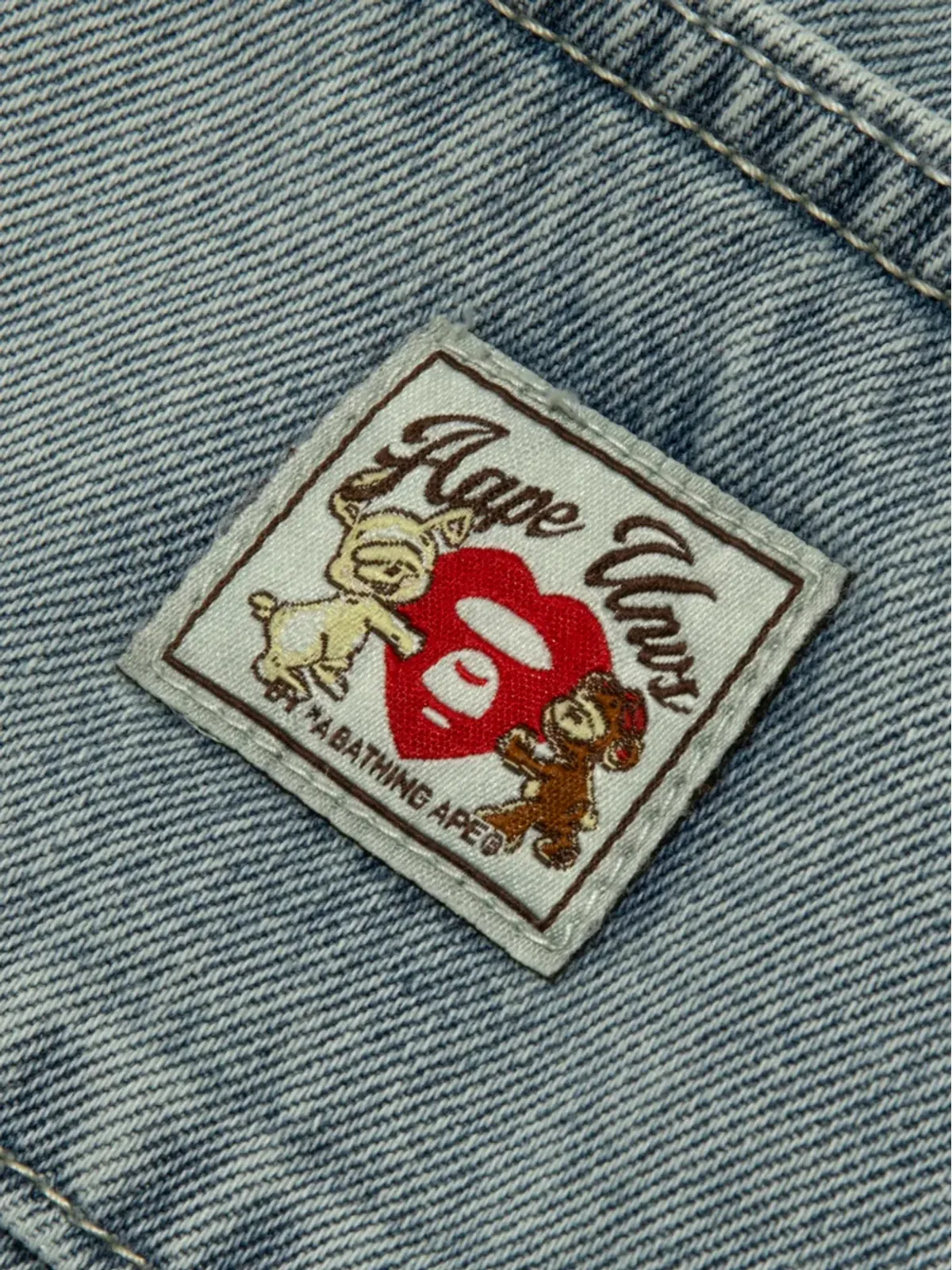 AAPE BY *A BATHING APE® 刺繍入りワイドレッグジーンズ - 画像3