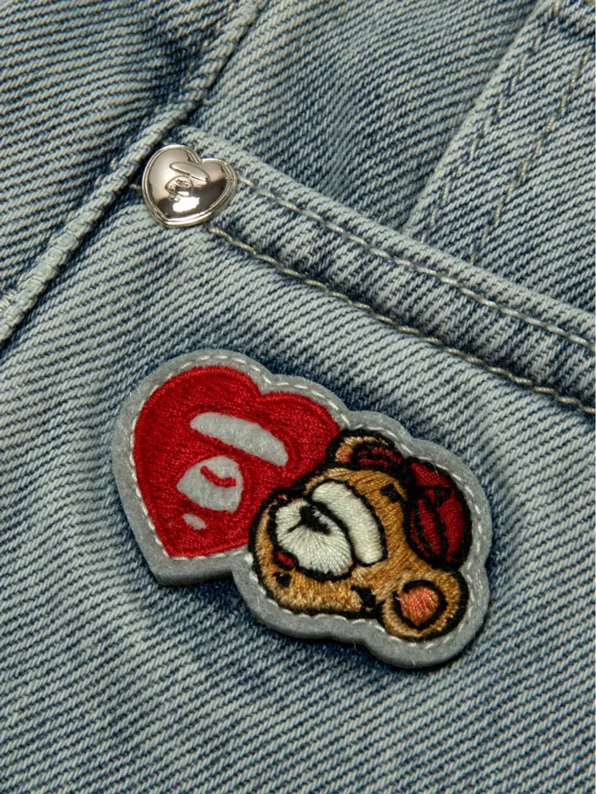 AAPE BY *A BATHING APE® 刺繍入りワイドレッグジーンズ - 画像4