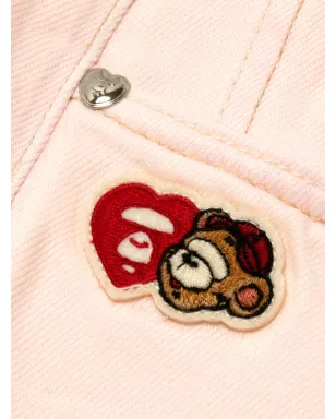 AAPE BY *A BATHING APE® 刺繍入りピンクのワイドレッグパンツ - サムネイル4