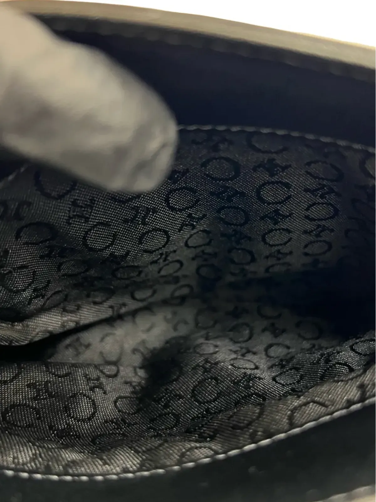 Celine ビンテージ 2000 カーフスキン Triomphe トップハンドルバッグ ブラック - 画像5